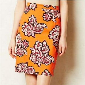 MaEve Anthropologie Floral Pencil Skirt